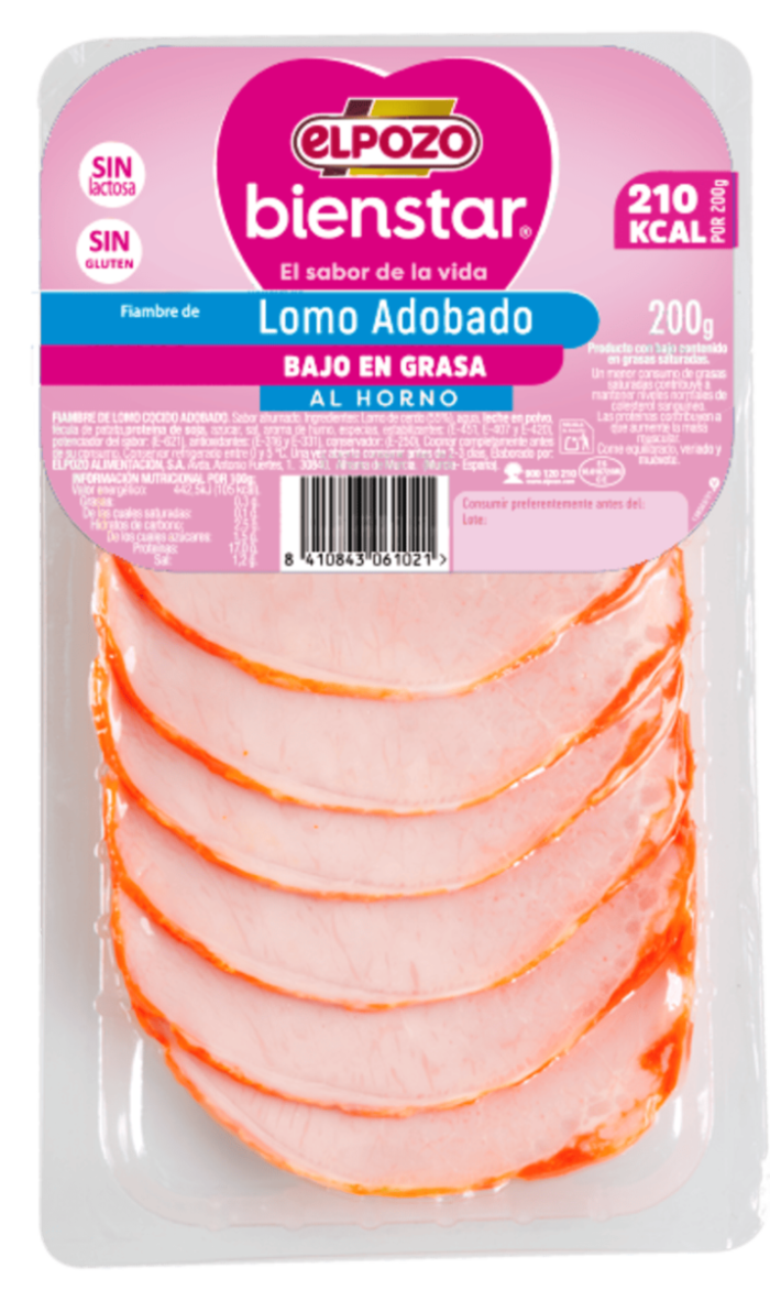 Lomo adobado al horno Bienstar. 200g