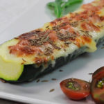 calabacín relleno de jamón y queso
